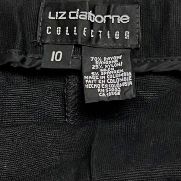 NWT Liz Claiborne Collections Black Dress Slacks Pants Size 10 B2 - Picture 4 of 5